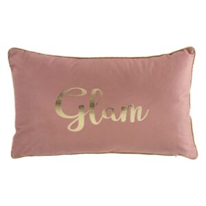 Glamour ružový dekoračný vankúš so zlatým lemovaním 30 x 50 cm Ružová