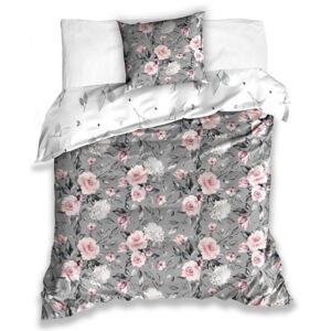 Krásne vintage posteľné obliečky z bavlneného saténu Biela