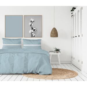 Kvalitné modré posteľné obliečky bavlnený satén v škandinávskom štýle Modrá