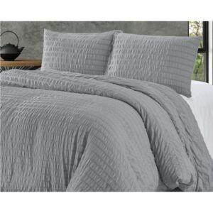 Jednofarebné svetlo sivé posteľné obliečky 200 x 220 cm Sivá
