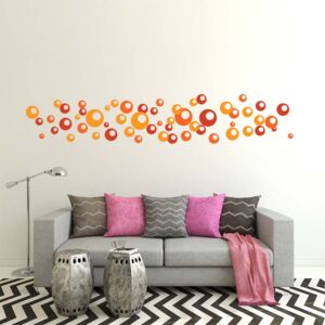 GLIX Bubliny - nálepka na stenu Oranžová 3 x 50 x 70 cm
