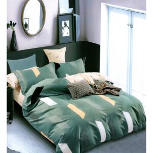 Moderné zeleno béžové bavlnené posteľné obliečky Zelená