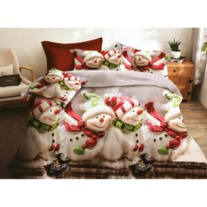 Vianočné posteľné obliečky so snehuliakmi 3č.160x200 SKLADOM