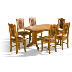 Stôl Mars 2 + stoličky P-2 (1+6) - Súprava M18 - viac farieb