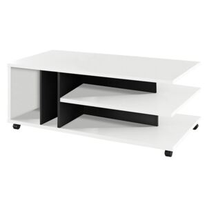 TEMPO KONDELA Dasti konferenčný stolík na kolieskach biela / čierna
