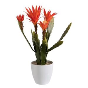 Kaktus oranžový v kvetináči 2ks set umelá dekorácia CUBAN VIBES