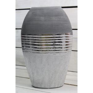 Keramická váza - strieborno-sivá (v. 31 cm) veľkosť