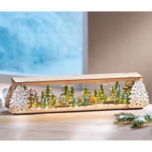 LED drevený podstavec Zimný les