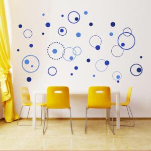 GLIX Kruhy - nálepka na zeď Modrá 3 x 50 x 90cm
