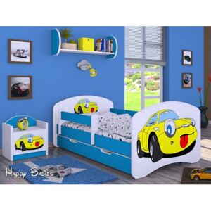 Detská posteľ so zásuvkou 180x90cm SMILE CAR - modrá