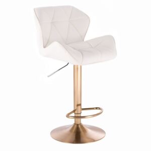 Barová stolička MILANO na zlatom tanieri - biela