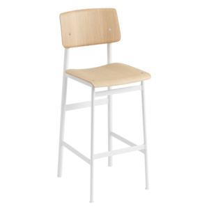Muuto Barová stolička Loft 75 cm, white/oak