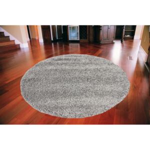 Kusový koberec Shaggy vlas 50mm sivý kruh, Velikosti 80x80cm