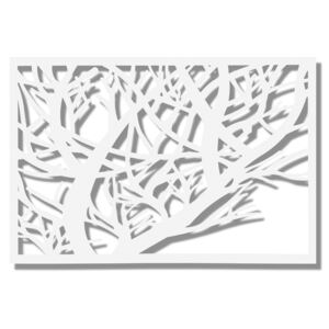 Kovový obraz na stenu ASHILD biely (Luxusný robustný kovový obraz na stenu)