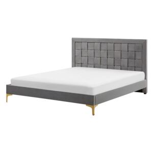 Manželská posteľ 140 cm LIMO (polyester) (šedá). Vlastná spoľahlivá doprava až k Vám domov