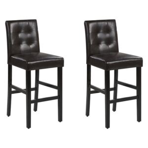 Set 2 ks. barových stoličiek MATON (syntetická koža) (hnedá). Vlastná spoľahlivá doprava až k Vám domov