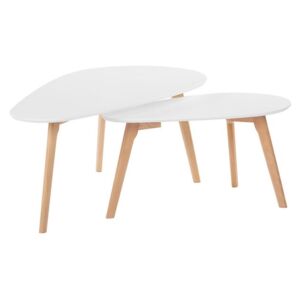 Set 2 ks. konferenčných stolíkov FALK III (drevo) (biela). Vlastná spoľahlivá doprava až k Vám domov
