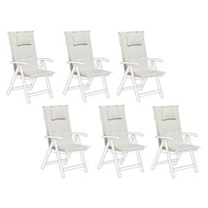 Set 6 ks. vankúšov pre záhradné stoličky TRATORIA (biela). Vlastná spoľahlivá doprava až k Vám domov