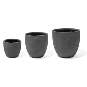 Set 3 ks. kvetináčov KERMAN (keramika) (čierna). Vlastná spoľahlivá doprava až k Vám domov