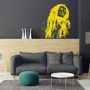 GLIX Bob Marley - nálepka na stenu Žltá 55 x 65 cm