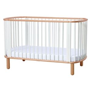 Biela detská posteľka z bukového dreva Flexa Baby, 70 x 140 cm