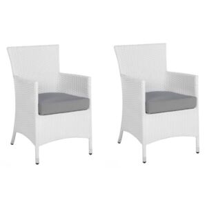 Set 2 ks. záhradných stoličiek TALIAN (polyratan) (biela). Vlastná spoľahlivá doprava až k Vám domov