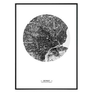 La forma Design studio Detroit map 50x70 cm