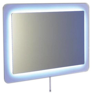 Sapho Lorde - Zrkadlo s presahom, s LED osvetlením 900 mmx600 mm, biela NL602