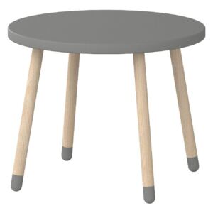 Sivý detský stolík Flexa Dots, ø 60 cm