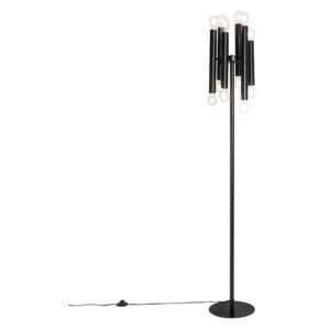 Stojacia lampa Art Deco čierna 12 svetiel - Vybavenie