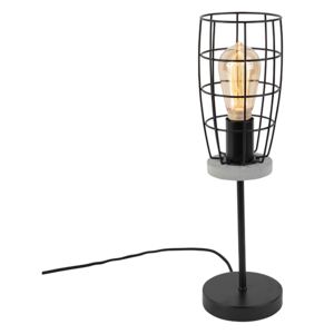 Priemyselná stolová lampa betónový vzhľad s čiernou farbou - Rohan