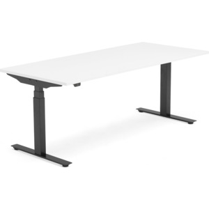 Výškovo nastaviteľný stôl Modulus, T-rám, 1800x800 mm, biela/čierna