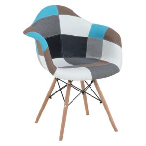 TEMPO KONDELA Kubis Typ 2 New jedálenská stolička vzor patchwork / buk
