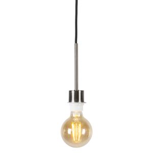 Závesná lampa oceľová s čiernym káblom - Combi 1