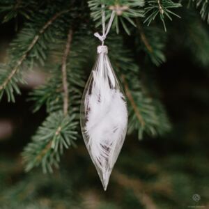 Vánoční ozdoba Crystal Clear Feathers 16 cm