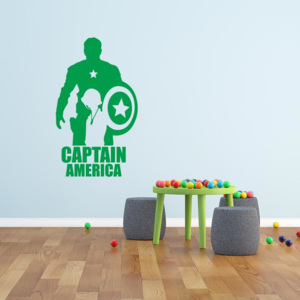 GLIX Avengers Captain America - samolepka na stenu Zelená 60x35 cm