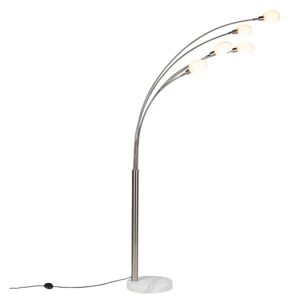 Dizajnová stojaca lampa z ocele, 5 žiaroviek - šesťdesiate roky Marmo