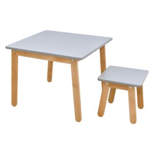 Detský stolík so stoličkou sivý