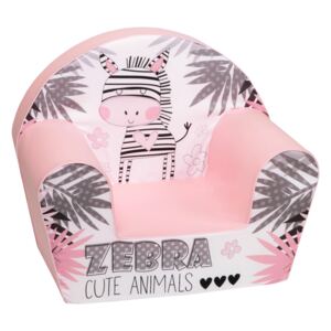 Detské kresielko Rozkošná Zebra - ružové