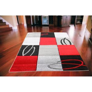 Kusový koberec MAZI šedo červený, Velikosti 80x150cm