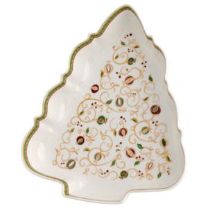 Biela servírovacia miska s vianočným motívom Brandani Tempo di Festa