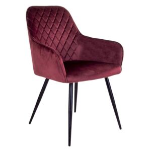 Dizajnová jedálenská stolička Gracelyn, červený zamat