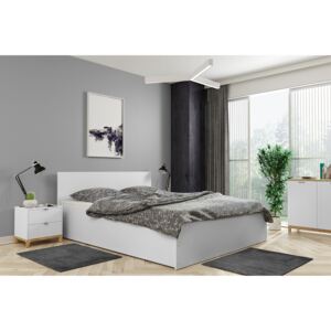 Široká posteľ (výklopná) PANAMAX 180x200cm BIELA (V cene 2x matrac 90x200x8cm )