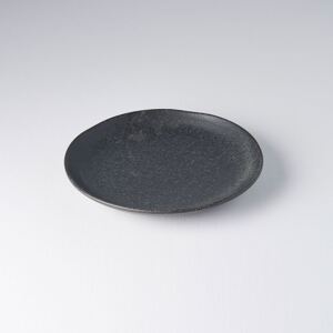 MADE IN JAPAN Plytký tanier s nepravideľným okrajom BB Black 24 cm čierny