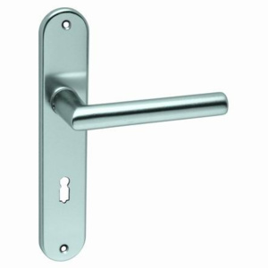 Dverové kovanie MP Favorit (F9) - BB kľučka-kľučka otvor pre obyčajný kľúč/F9 (hliník nerez)