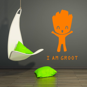 GLIX Groot 3 - samolepka na stenu Oranžová 50x30 cm