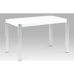 Jedálenský stôl 120x75x75x6cm, biely, chróm