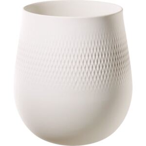 Villeroy & Boch Collier Blanc porcelánová váza Carré, 20,5 x 20,5 cm