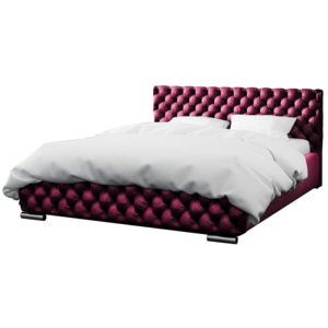 Čalúnená posteľ RAFO + matrac DE LUX, 140x200, gloss velvet 1213