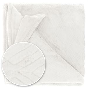 Hebká deka s geometrickým vzorom auke krémovo biela 150x200cm